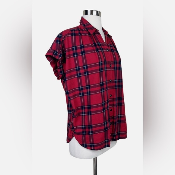 Madewell Central Shirt in Dahl Plaid Red - Size XS - Picture 5 of 6
